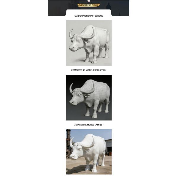 Life-Size Bison Bronze Sculpture - Modern Metal Animal Decoration for Outdoor Parks