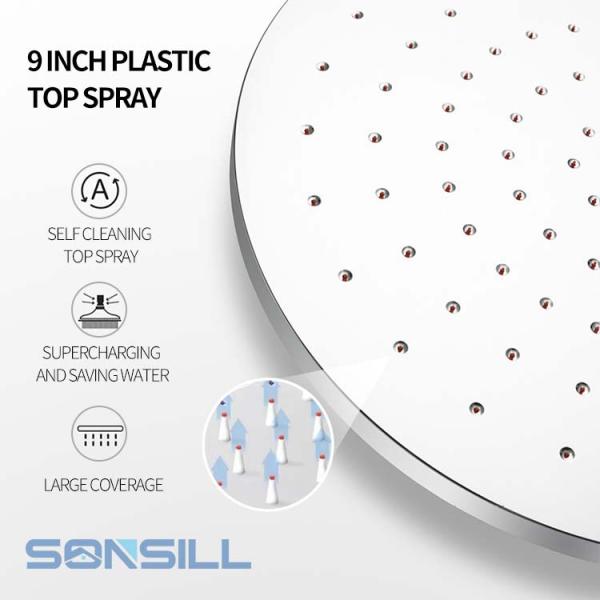 Chrome Copper Bathroom Round Head Shower Set And Rain Shower Mixer Set