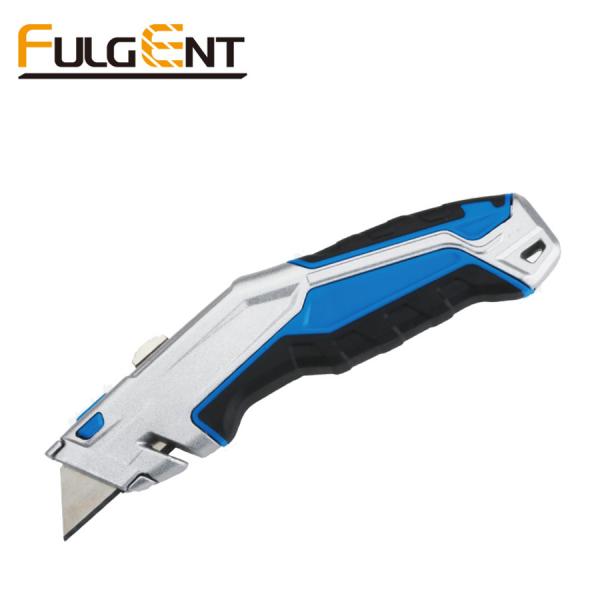 1+3pcs Auto Retractable Cutter Aluminium Alloy Self Retracting Knife