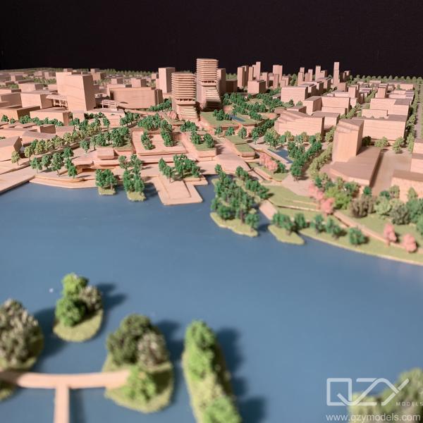 Архитектурная деревянная модель Aecom 1:1000 Пекин Цзиньцзань Городское планирование
