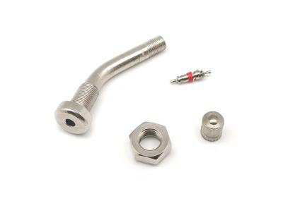 O Ring Metal Tire Valve Stem Nickel Plated TR543D For Trucks Cap Brass Bend 60°