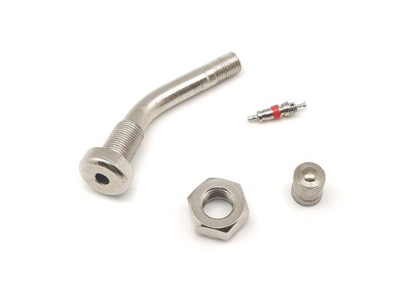 O Ring Metal Tire Valve Stem Nickel Plated TR543D For Trucks Cap Brass Bend 60°