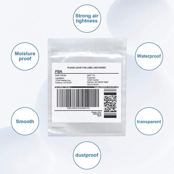 Self Adhesive Shipping Label Envelope Pouches Custom Printed Packing List Pouches Eco Friendly