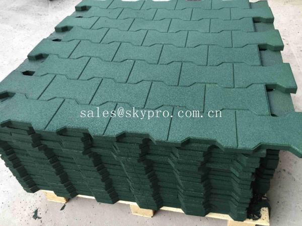 Pavers de borracha do pátio da entrada de automóveis/espessura de revestimento de borracha reciclada antiderrapante 15-100mm