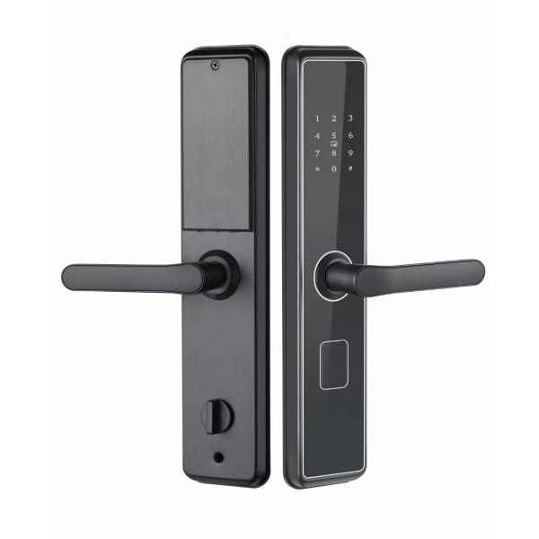 Outdoor Security Digital Door Handle with Tuya Ttlock and Fingerprint Recognition