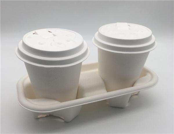 Cana-de-açúcar 218x110x47mm bandeja do portador da bebida de 2 compartimentos