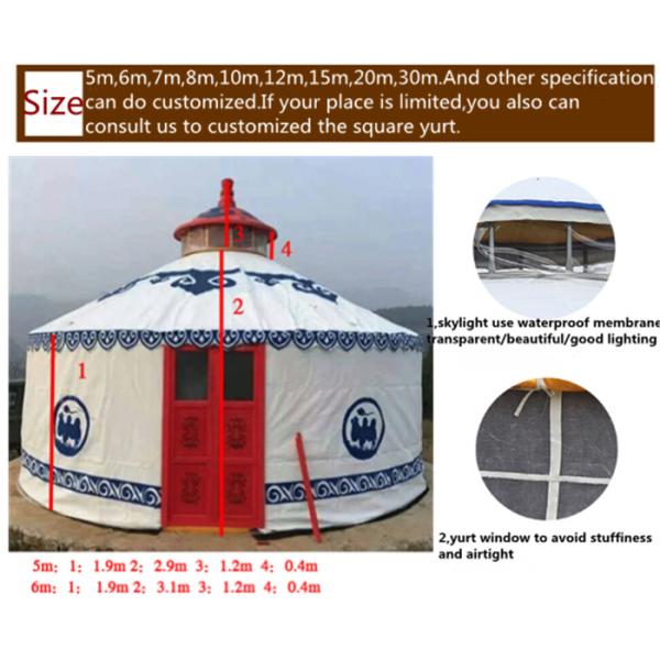 Anti - Ultraviolet Mongolian Yurt Tent With Thickening Acupuncture Cotton