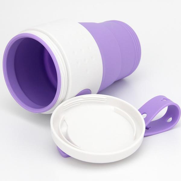 Folding Silicone Collapsible Coffee Cup Custom Logo Odorless 395ml