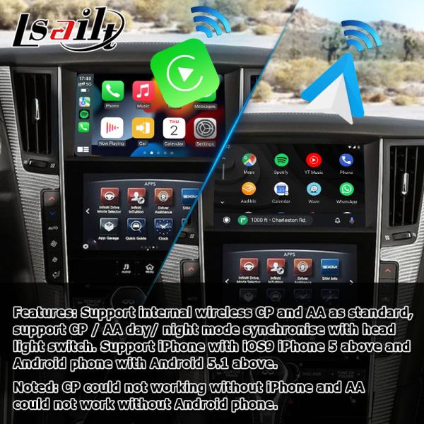 Средства массовой информации проекции экрана беспроводного carplay андроида Infiniti Q50 Q60 автоматические взаимодействуют