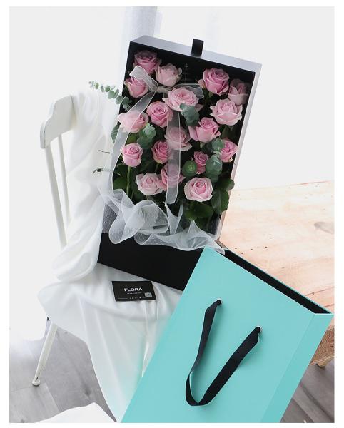 Rectangle Gift Florist Cardboard Boxes Paperboard Carton Rose Packaging Display