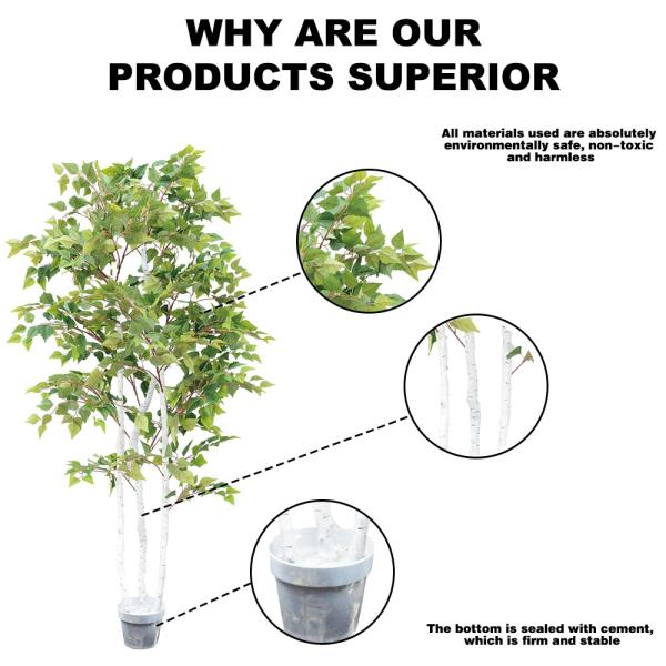 A árvore de vidoeiro branco artificial interna exterior planta ajardinar arquitetónico