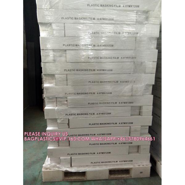 Car Protective Film Manufacturer Auto Paint Pre Taped Masking Film Painters Plastic Sheeting Roll with Masking Tape