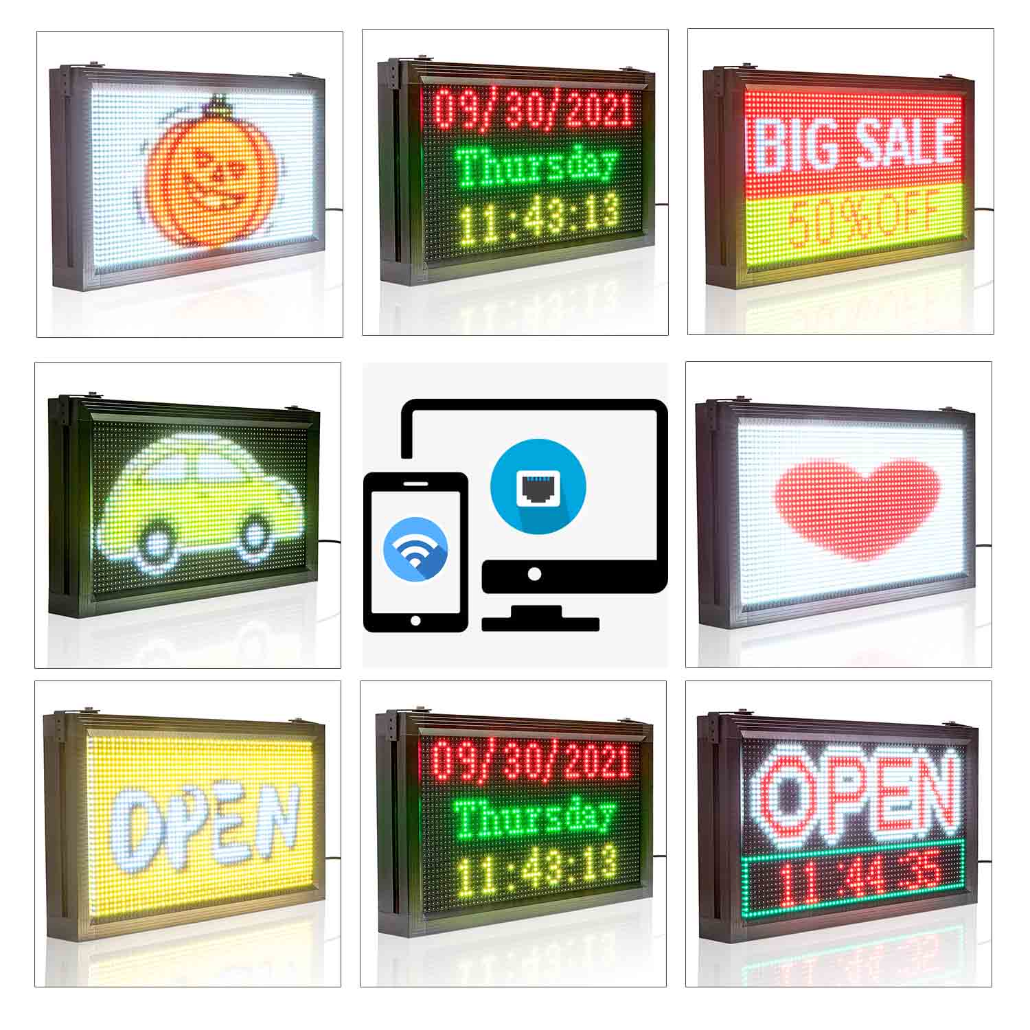 Сообщение СИД открытой выкладки магазина Programmable перечисляя подписывает P10RGB водоустойчивое