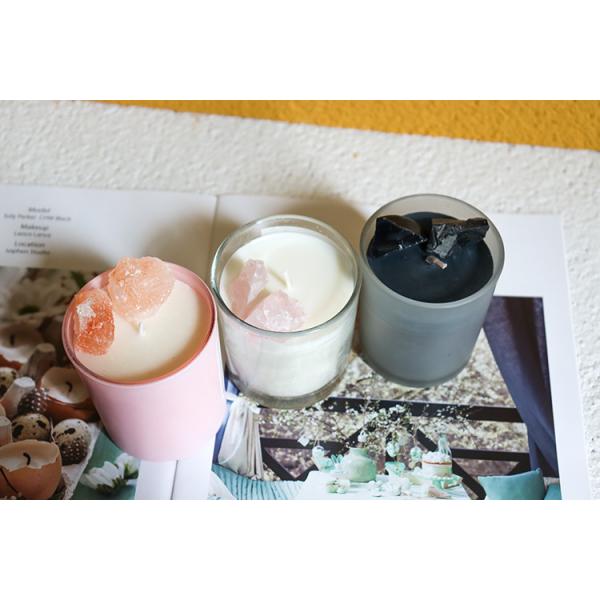 Luxury Aromatherapy Smokeless Soy Wax Candles Organic Scented Healing Crystal