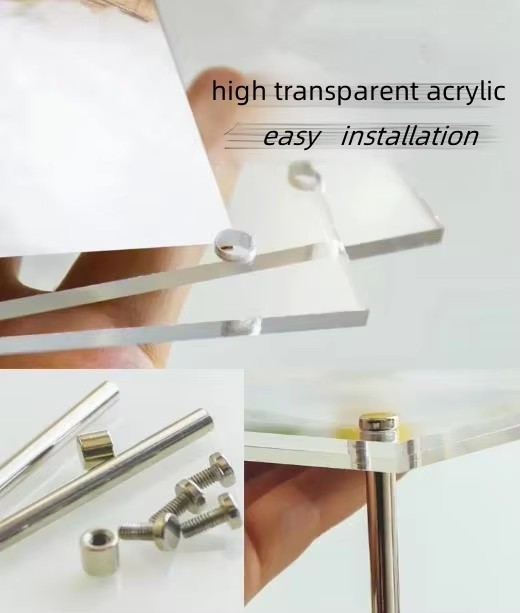 Custom Size Acrylic Photo Frame High Transparency With Magnetic Closure Perspex Frameless Picture Frames