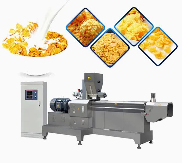 Stainless Steel 304 Breakfast Cereals Corn Flakes Processing Machine / Rice Flakes Making Machine 260kg/h