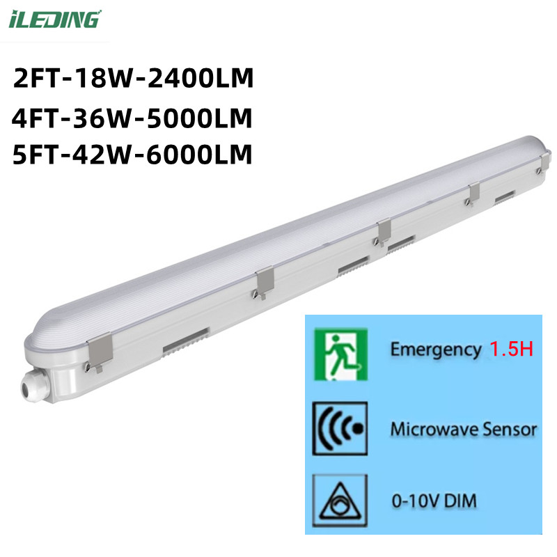 55W 80 Ra Car Washing LED Light with AC 110V Input Voltage Linear Vapor Tight Fixture