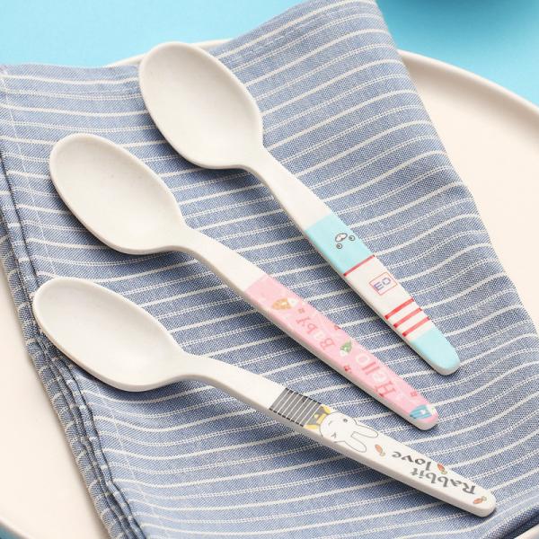 Biodegradable Disposable Bamboo Fiber Spoon Home Eating Small Spoon Portable