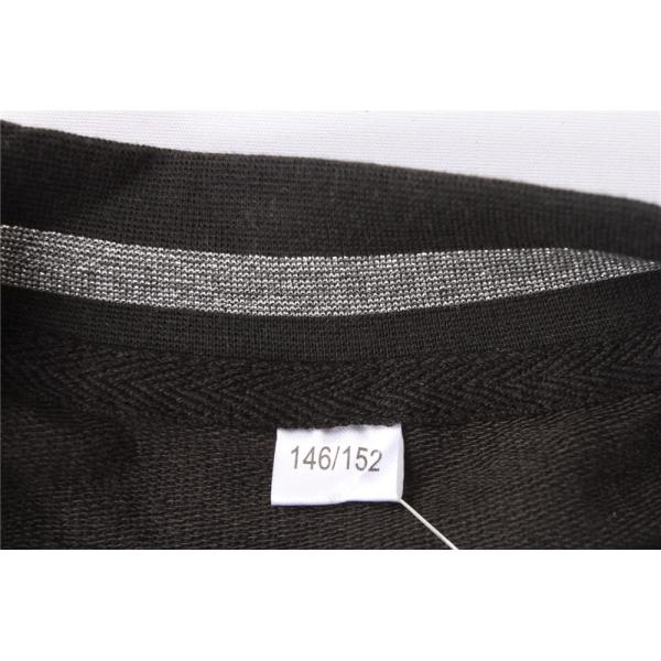 Black Grey Kids Terry Bomber Jacket 65% Polyester 35% Cotton