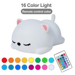 Soft Silicone Rabbit Kids Nursery Bedside Nightlight Lamp Gifts Touch Sense RGB LED Bunny Night Light