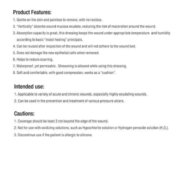 Adult head Medical PU and Silicon Waterproof Foam Dressing Wound Care Self Adhesive