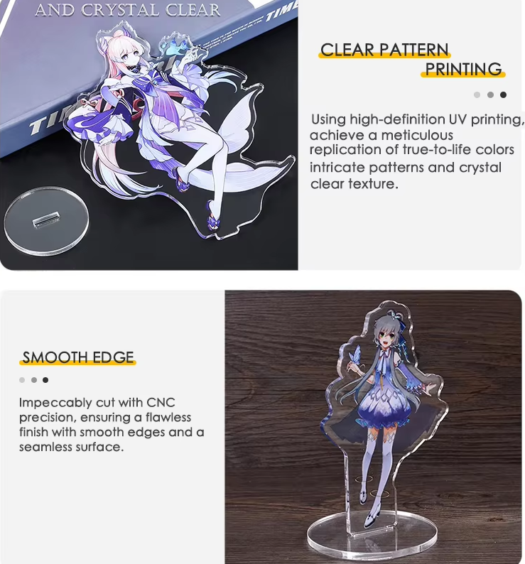 Custom Printed Acrylic Standee With Base Clear Table Display Double Sided Thick Cartoon Character Anime