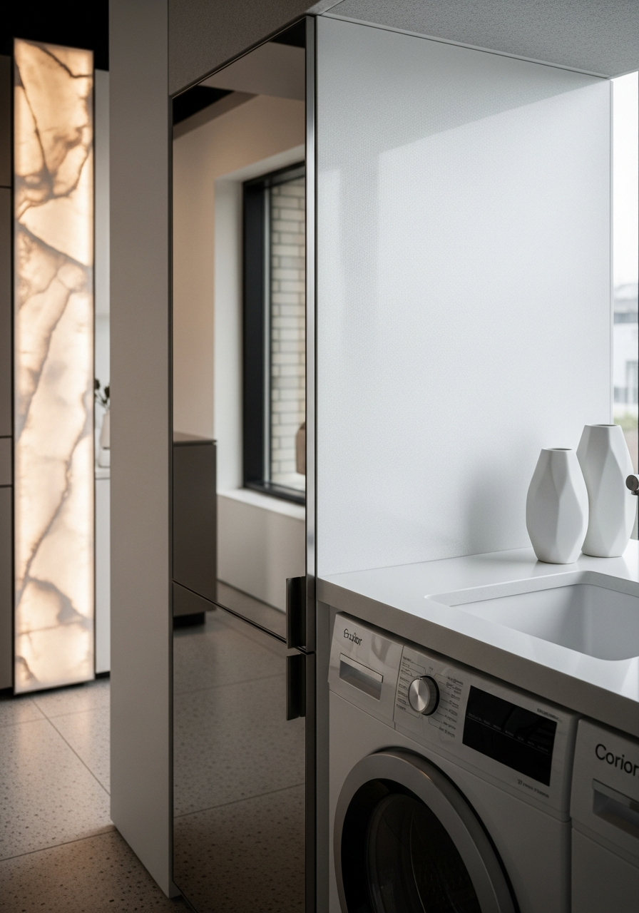 Luminous Pearl Laundry System with Mirror-Reflective in 304 Stainless Steel