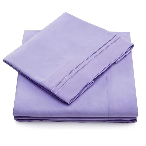 Solid Pattern Microfiber Bed Sheet Set 133 * 60 Fabric Density