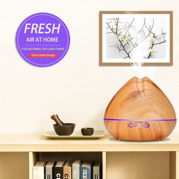 High Quality Wood Grain Ultrasonic Aroma Diffuser With 7 Color LED Night Lights Electric Essential Oil Diffuser