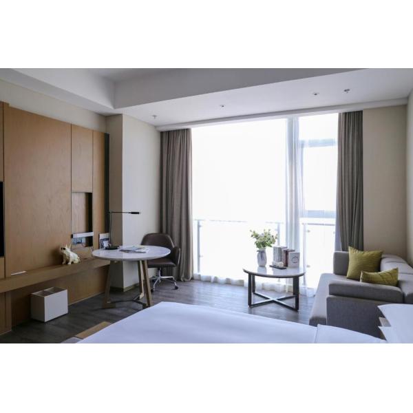 Стены вида изголовья драпирования PU дизайна группы гостиницы Marriott панель ТВ кожаной деревянная