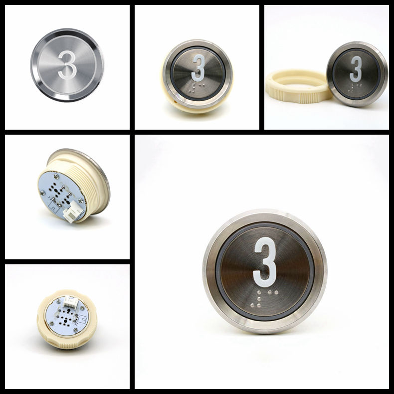 Latest Modern Stainless Steel Elevator Lift Button with Braille for Hall Use