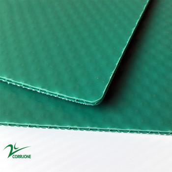 Folhas plásticas verdes do cartão 4x8 das folhas 5mm de Coroplast 4 x 8