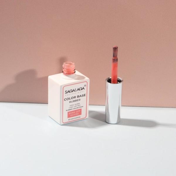 Certifié CPSR SAGALAGA Longue durée plus épaisse en caoutchouc de base de manteau rose couleur de base de manteau Ombre Transparent base de l'ongle gel vernis