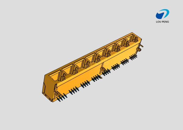 RJ45 8-port jack Cat.5 THT angled