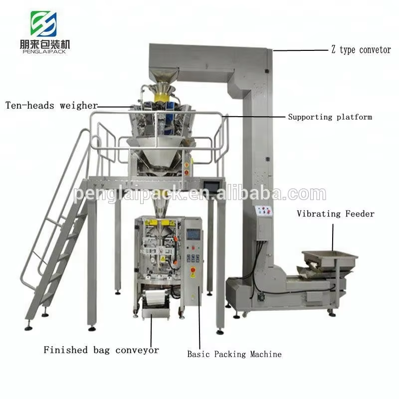 Full Automatic Ten Heads Packaging Machine for Coffee Bean Snack Candy Rice Sugar Salt Chips Food
