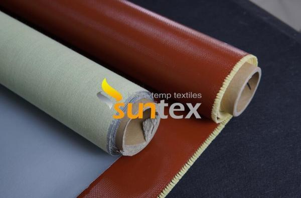 Cortinas à prova de fogo resistentes ao calor que isolam a borracha de silicone Fibergla revestido da condutibilidade térmica