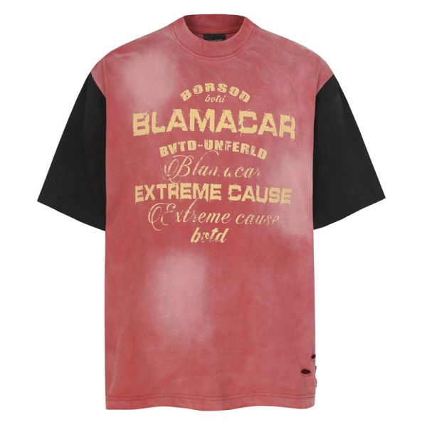 Customized Retro Vintage Gradient 100% Cotton Breathable Short Sleeve Men's Summer Loose Oversized Fit T-Shirt 280g Letter