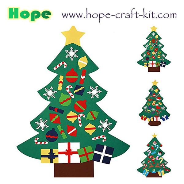 Merry Christmas Tree Decoration Hanging Pendants Felt Craft DIY Material for Kid Ornament Creative Craft Kits OEM ODM
