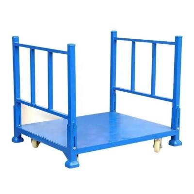 Durable Foldable Steel Pallet Stackable Racking Storage Shelving With Wheels