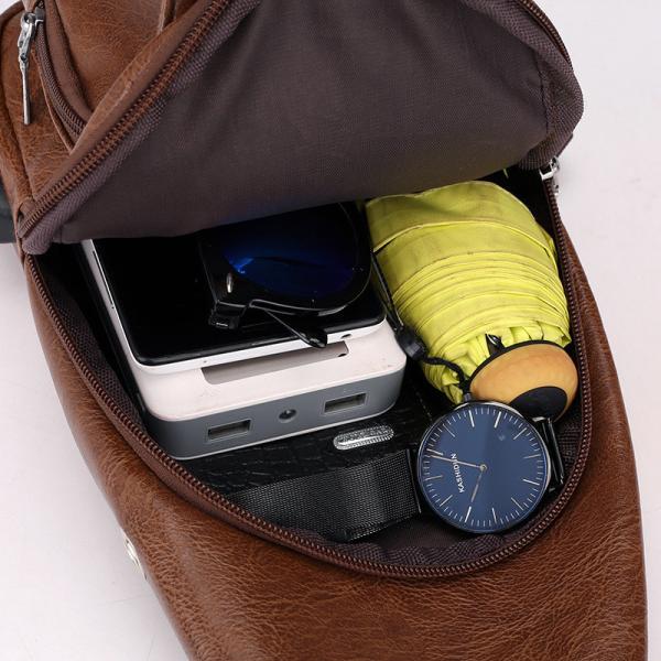 Unisex PU Leather Chest Bag for Men Customized Color Messenger Bag