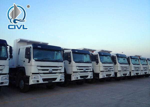 White HOWO A7 Dump Truck 16 Cubic Meter 10 Wheel 1200R20 Tyre Size