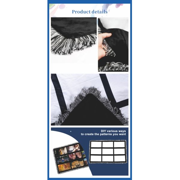 USA Warehouse Free Shipping 9 Panel Sublimation Blanket Blanks Custom Photo Panel Short Plush 20 Panel Throw Blanket for Sofa