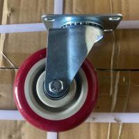 Los echadores para trabajos de tipo medio de la carretilla eslabón giratorio rojo del poliuretano de 4 pulgadas ruedan el rodamiento de bolitas del PVC