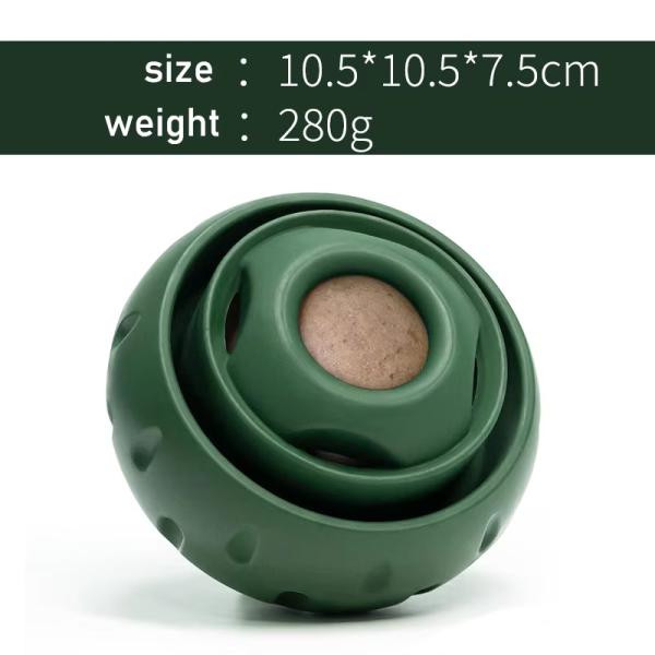 Refillable Slow Feeder Dog Ball Rubber Dog Food Ball Toy Durable