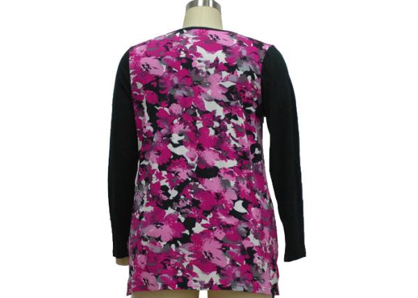 Romantic Long Sleeve Floral T Shirt Top , Full Sleeves T Shirts For Womens Beautiful