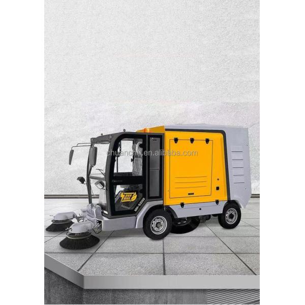 Balayeuse de voirie entièrement fermée, machine de nettoyage de rue électrique, aspirateur de rue électrique, type d'énergie : tout électrique, autoportée