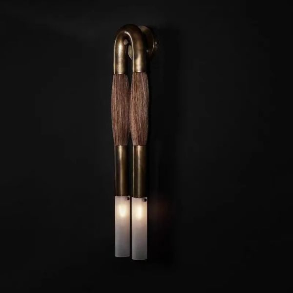 Copper Decor LED  Bedroom Corridor Hotel Living Dining Room Horsehair Sconce Wall Lamp  (WH-VR-148)