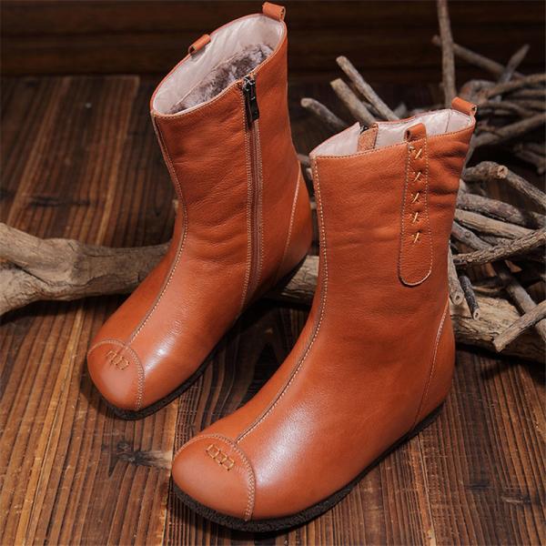 S027 Handmade original middle tube retro warm women's boots leather women's boots brand foreign trade original single