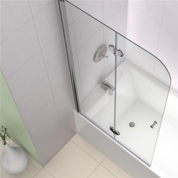 6 мм закаленный стеклянный экран ванны с ручкой из нержавеющей стали