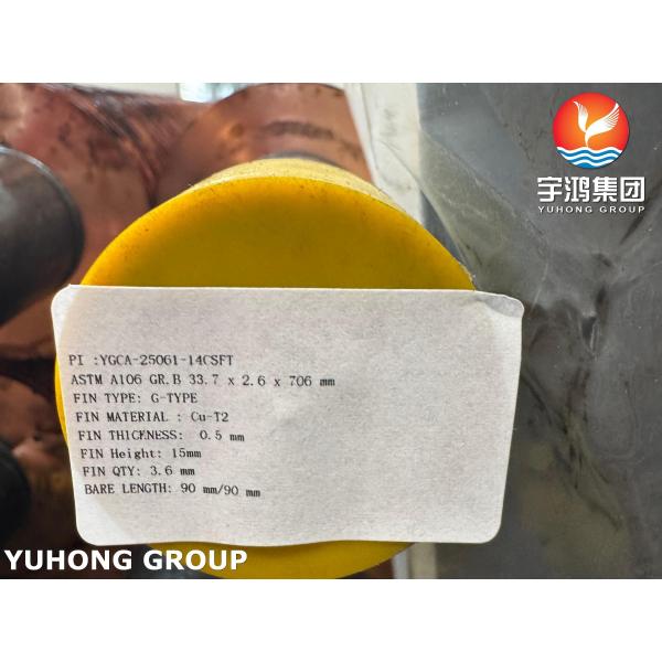 ASTM A106 GR.B With Cu-T2 Fin Embedded G Type Fin Tube, Offshore & Platform